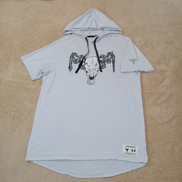 Under Armour Other - Under Armour Project Rock Hooded‎ Shirt Loose Fit Small Gray